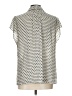 Max Studio Silver Short Sleeve Blouse Size L - photo 2