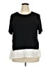BLOOMCHIC Color Block Black Short Sleeve T-Shirt Size 18 - 20 - photo 1