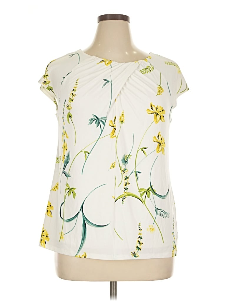 Ann Taylor Factory Short Sleeve Blouse In Ivory