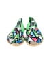 LoudMouth Tropical Color Block Green Flats Size 6 - photo 2