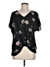 West Kei 100% Polyester Black Short Sleeve Blouse Size M - photo 1