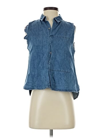Zara TRF Sleeveless Button-Down Shirt (view 1)