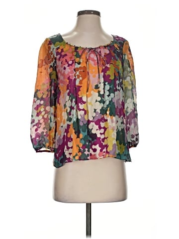 Leifsdottir 3/4 Sleeve Silk Top (view 1)