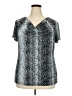 Jaclyn Smith Silver Short Sleeve T-Shirt Size XXL - photo 1