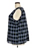 Maggie Barnes 100% Polyester Checkered-gingham Blue Sleeveless Blouse Size 2X - photo 5