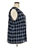 Maggie Barnes 100% Polyester Checkered-gingham Blue Sleeveless Blouse Size 2X - photo 4