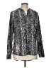 Apt. 9 100% Polyester Metallic Silver Long Sleeve Blouse Size L - photo 1
