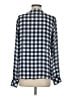 C. Wonder 100% Silk Checkered-gingham Blue Long Sleeve Silk Top Size S - photo 2