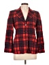 DKNY 100% Polyester Plaid Red Blazer Size 12 Petite - photo 1