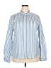 Garnet Hill Stripes Blue Long Sleeve Button-Down Shirt Size 18 - photo 1