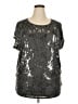 MICHAEL Michael Kors 100% Rayon Metallic Silver Short Sleeve Blouse Size 2X - photo 1