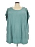 Cha Cha Vente 100% Polyester Teal Short Sleeve Top Size 3X - photo 1