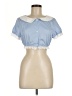 Romwe 100% Polyester Blue Short Sleeve Blouse Size M - photo 1