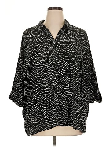 Catherines 3/4 Sleeve Button-Down Shirt (view 1)