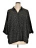 Catherines Chevron-herringbone Black 3/4 Sleeve Button-Down Shirt Size 3X (petite) - photo 1