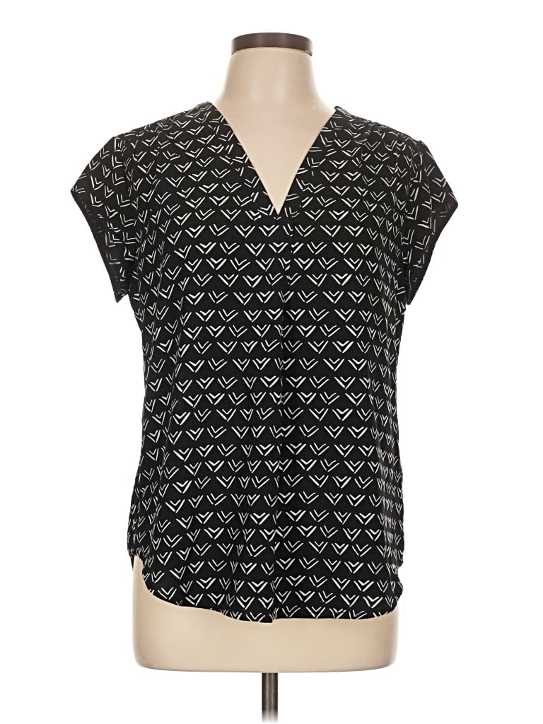 Pre-owned Fun2fun Short Sleeve Blouse In Black