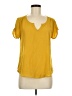 Mine 100% Polyester Yellow Short Sleeve Blouse Size M - photo 1