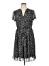 MSK 100% Polyester Print Black Casual Dress Size 16 - photo 1
