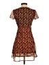 Esprit 100% Polyester Print Brown Casual Dress Size 0 - photo 2