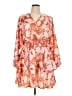 Assorted Brands 100% Polyester Print Orange Casual Dress Size XL - photo 1