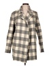 Theory Checkered-gingham Gray Wool Coat Size L - photo 1