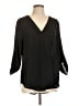 Lush 100% Polyester Black 3/4 Sleeve Blouse Size L - photo 1