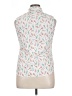 Lands' End 100% Cotton Print White Sleeveless Button-Down Shirt Size 14 (petite) - photo 2