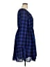 Torrid 100% Polyester Plaid Blue Casual Dress Size 1X Plus (1) - photo 4