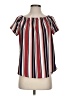 Allison Joy 100% Polyester Stripes Red Short Sleeve Blouse Size S - photo 1