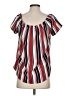 Allison Joy 100% Polyester Stripes Red Short Sleeve Blouse Size S - photo 2