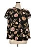 Daniel Rainn Floral Black Short Sleeve Blouse Size 1X - photo 1
