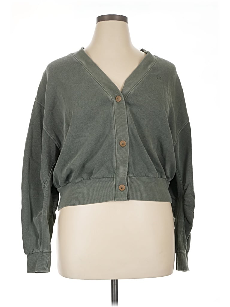 Pre-owned Victoria's Secret Pink Cardigan Sweater In Green