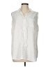North Style 100% Lyocell White Sleeveless Button-Down Shirt Size L - photo 1
