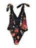 Sézane Floral Black One Piece Swimsuit Size 2X - photo 2