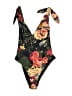 Sézane Floral Black One Piece Swimsuit Size 2X - photo 1