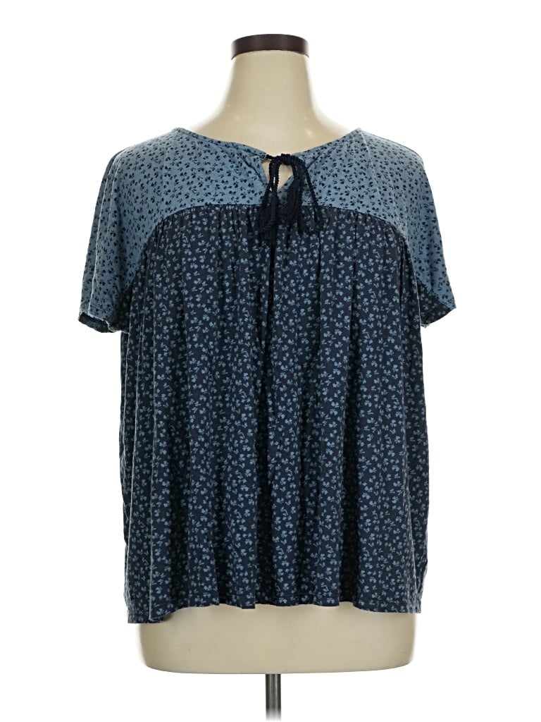 Pre-owned Wonderly Short Sleeve Henley Shirt In Blue