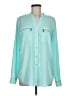 Calvin Klein 100% Polyester Color Block Teal Long Sleeve Blouse Size M - photo 1