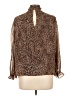 1.State 100% Polyester Animal Print Brown Long Sleeve Blouse Size L - photo 2