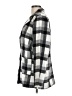Chocolate 100% Polyester Plaid Gray Coat Size L - photo 5