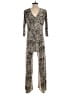 Clara Sun Woo Animal Print Gold Tan Jumpsuit Size S - photo 2