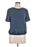 Giorgio Armani 100% Silk Blue Short Sleeve Top Size EU 44 / US 14 - photo 1