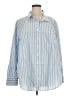 Torrid 100% Cotton Stripes Blue Long Sleeve Button-Down Shirt Size 2X Plus (2) - photo 1