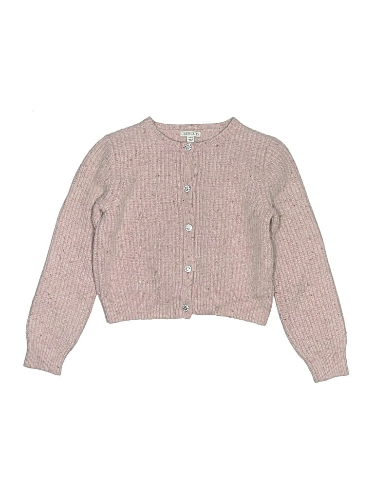 Pre-owned Crewcuts Kids' Wool Cardigan Sweater In Pink