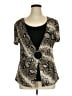 Notations Tan Short Sleeve Blouse Size XL - photo 1
