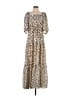 MNG 100% Polyester Polka Dots Brown Casual Dress Size 8 - photo 1