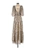 MNG 100% Polyester Polka Dots Brown Casual Dress Size 8 - photo 2