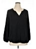 Old Navy 100% Polyester Black Long Sleeve Blouse Size XL - photo 1