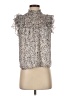 Intermix 100% Silk Animal Print Silver Sleeveless Silk Top Size 2 - photo 1