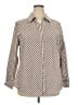 Foxcroft Chevron-herringbone Brown Long Sleeve Blouse Size 18 - photo 1