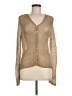Apostrophe Metallic Tan Cardigan Size M - photo 1